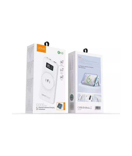 POWER BANK VIDVIE PB765 MAGNÉTICO 22.5W, PORTÁTIL, COLOR BLANCO - 4