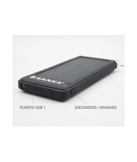 BATERÍA RECARGABLE POWERBANK 10.000MAH, CARGA SOLAR, COLOR NEGRO - 4