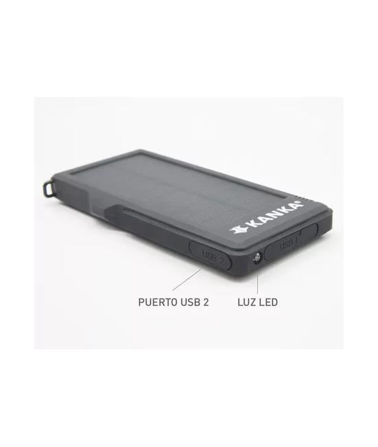 BATERÍA RECARGABLE POWERBANK 10.000MAH, CARGA SOLAR, COLOR NEGRO - 5