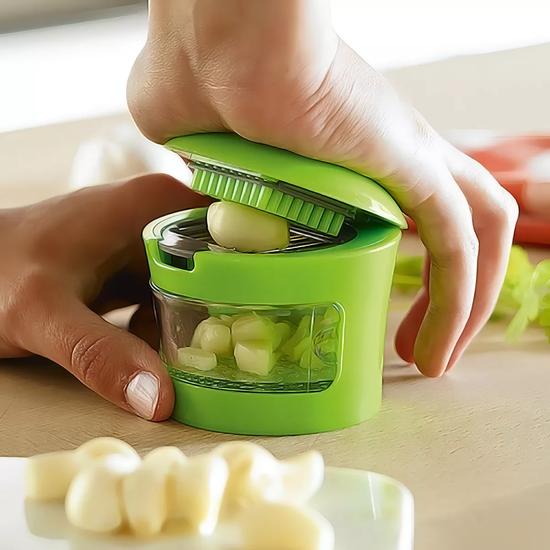 PICADOR DE AJO CORTADOR RALLADOR REBANADOR COCINA VERDE - 3