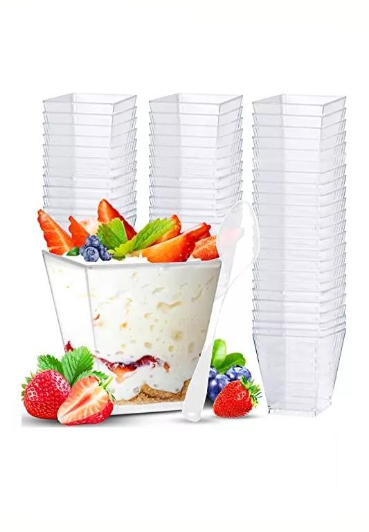 50 POCILLOS 17OZ ACRÍLICO POSTRE TAPA (50 UNIDADES) - 2