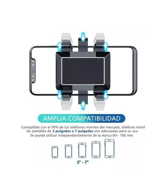 SOPORTE PARA CELULAR EN ESPEJO RETROVISOR 360°, COLOR NEGRO - 3
