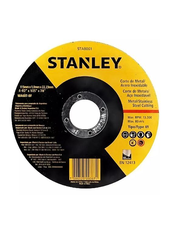 PACK DE 25 DISCOS DE CORTE 4 1/2 X 1.0MM STANLEY AMARILLO - 2