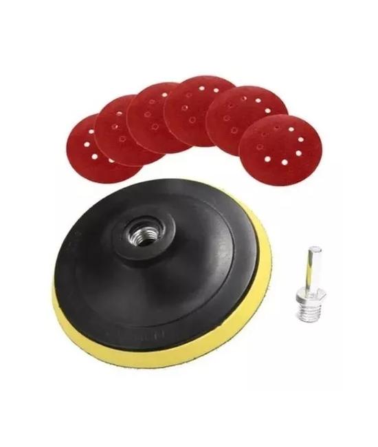 DISCO VELCRO 4 1/2 PARA ESMERIL Y TALADRO, COLOR NEGRO - 1