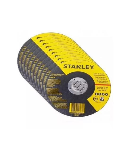 CAJA SET 25 DISCOS DE CORTE AMOLADORA 115X1.0MM STANLEY, COLOR GRIS - 1