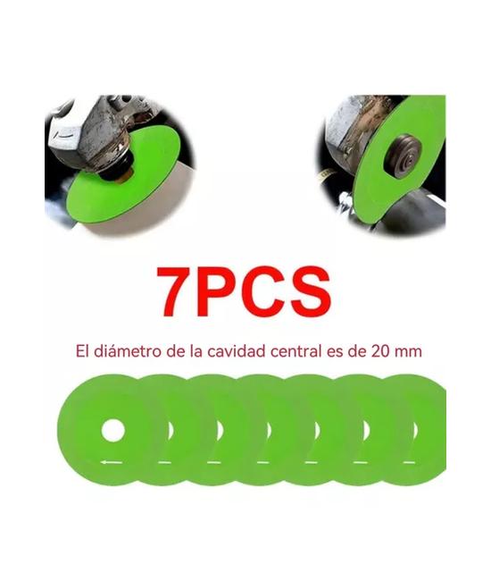 DISCO DE CORTE DE VIDRIO PARA REBARBADORA 7 PIEZAS, COLOR GRIS - 3