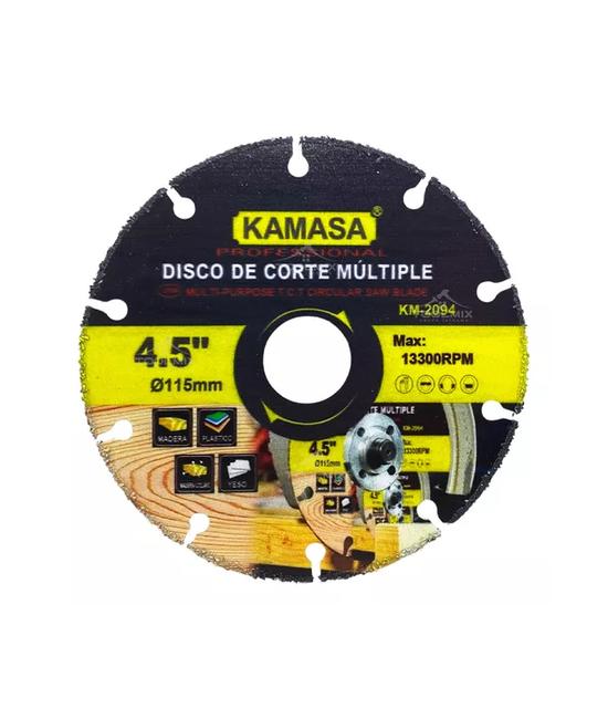 DISCO DE CORTE MULTIUSO PARA ESMERIL 115MM 13300 RPM KAMASA, COLOR AMARILLO Y NEGRO - 1