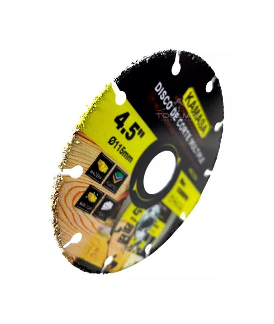 DISCO DE CORTE MULTIUSO PARA ESMERIL 115MM 13300 RPM KAMASA, COLOR AMARILLO Y NEGRO - 2