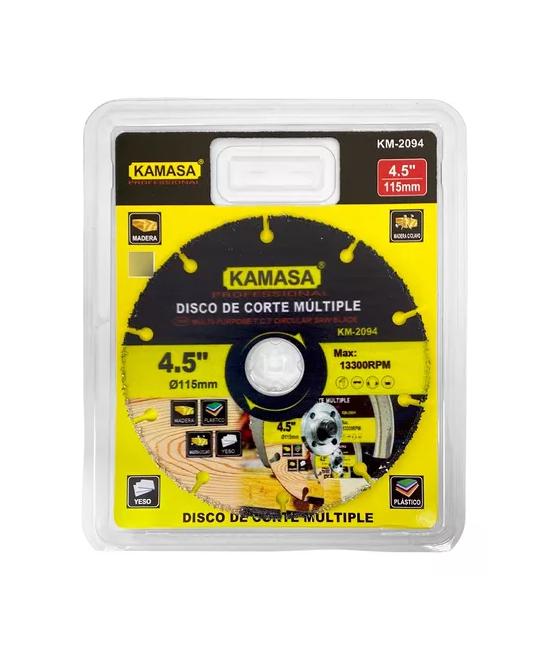 DISCO DE CORTE MULTIUSO PARA ESMERIL 115MM 13300 RPM KAMASA, COLOR AMARILLO Y NEGRO - 3