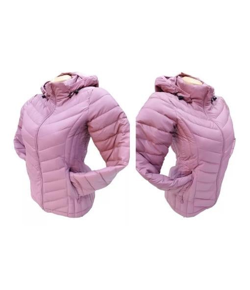 CHAQUETA 3/4 CORTA MUJER ENGOMADA TÉRMICA, ENVÍO RÁPIDO, ROSA CLARO, TALLA M - 3
