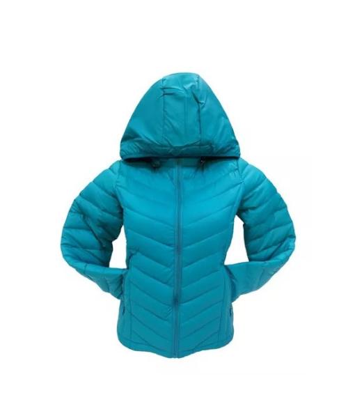 CHAQUETA 3/4 CORTA MUJER ENGOMADA TÉRMICA, ENVÍO RÁPIDO, TURQUESA CLARO, TALLA 2XL - 2