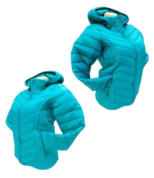 CHAQUETA 3/4 CORTA MUJER ENGOMADA TÉRMICA, ENVÍO RÁPIDO, TURQUESA CLARO, TALLA 2XL - 4