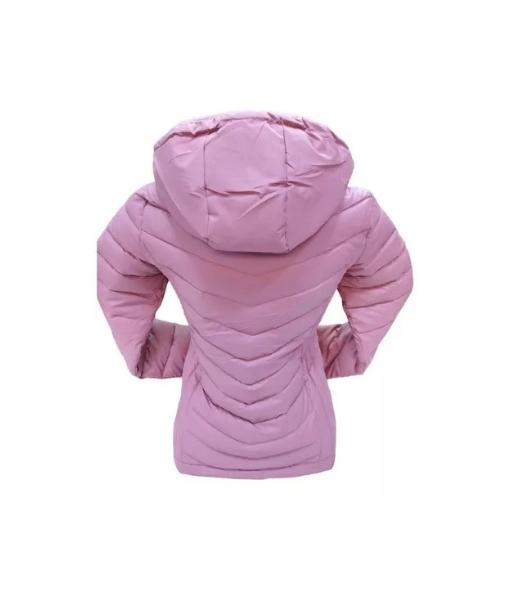 CHAQUETA 3/4 CORTA MUJER ENGOMADA TÉRMICA, ENVÍO RÁPIDO, ROSA CLARO, TALLA L - 2
