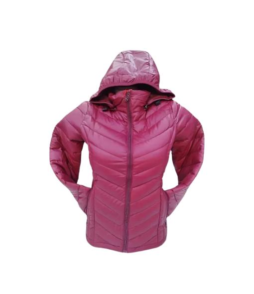 CHAQUETA 3/4 CORTA MUJER ENGOMADA TÉRMICA, ENVÍO RÁPIDO, BORDÓ, TALLA XL - 1