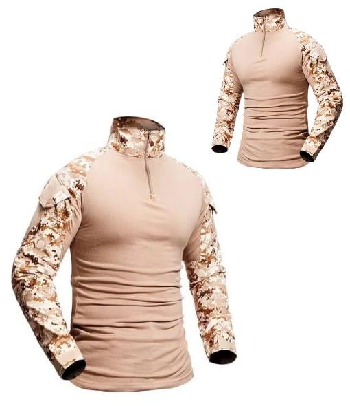 POLERA TÁCTICA COMBAT SHIRT MILITAR AIRSOFT, COLOR DIGITAL DESERT, TALLA XL - 2