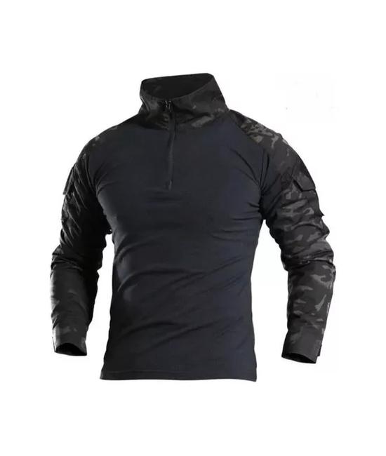 POLERA TÁCTICA COMBAT SHIRT MILITAR AIRSOFT, COLOR MULTICAM BLACK, TALLA L - 1