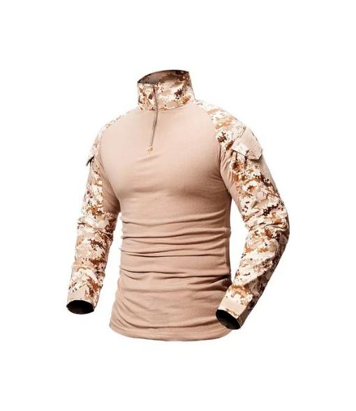 POLERA TÁCTICA COMBAT SHIRT MILITAR AIRSOFT, COLOR DIGITAL DESERT, TALLA S - 1