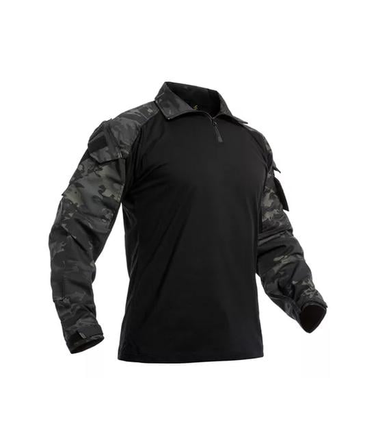 POLERA TÁCTICA COMBAT SHIRT MILITAR AIRSOFT, COLOR MULTICAM BLACK, TALLA 2XL - 2