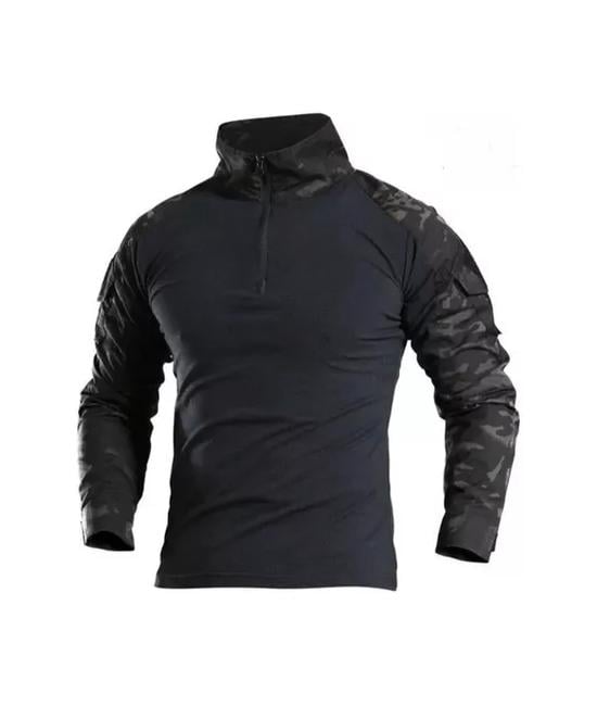 POLERA TÁCTICA COMBAT SHIRT MILITAR AIRSOFT, COLOR MULTICAM BLACK, TALLA M - 1