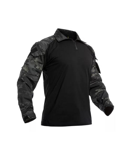 POLERA TÁCTICA COMBAT SHIRT MILITAR AIRSOFT, COLOR MULTICAM BLACK, TALLA M - 2