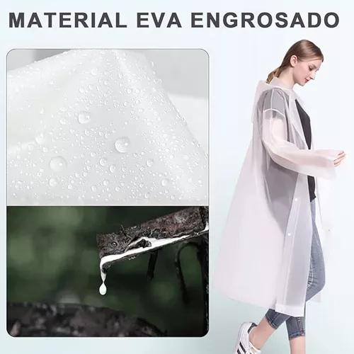 PORTÁTIL CAPA PONCHO PARA LA LLUVIA IMPERMEABLE DURO 2P, BLANCO - 5