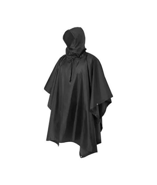 PONCHO IMPERMEABLE MILITAR, PONCHO LLUVIA CAPA LLUVIA COLOR NEGRO - 2