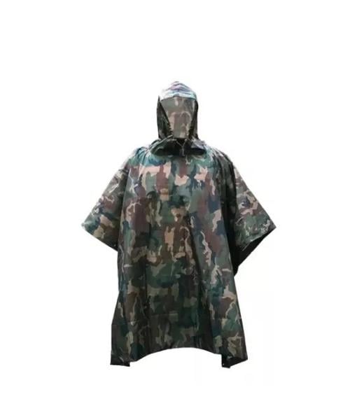 PONCHO IMPERMEABLE MILITAR, PONCHO LLUVIA CAPA LLUVIA COLOR CAMUFLAJE - 1