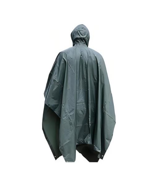 PONCHO IMPERMEABLE MILITAR, PONCHO LLUVIA CAPA LLUVIA COLOR VERDE - 1
