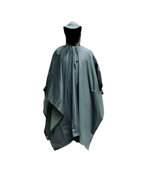 PONCHO IMPERMEABLE MILITAR, PONCHO LLUVIA CAPA LLUVIA COLOR VERDE - 4
