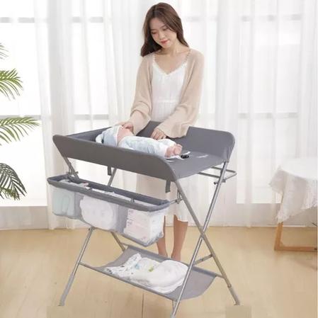 CAMBIADOR MUDADOR DE PAÑALES PARA BEBÉ HORIZONTAL BAÑO PÚBLICO, GRIS - 2
