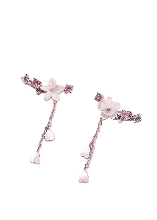 AROS DE FLOR CEREZO, PLATA 925, COLOR PLATA - 1