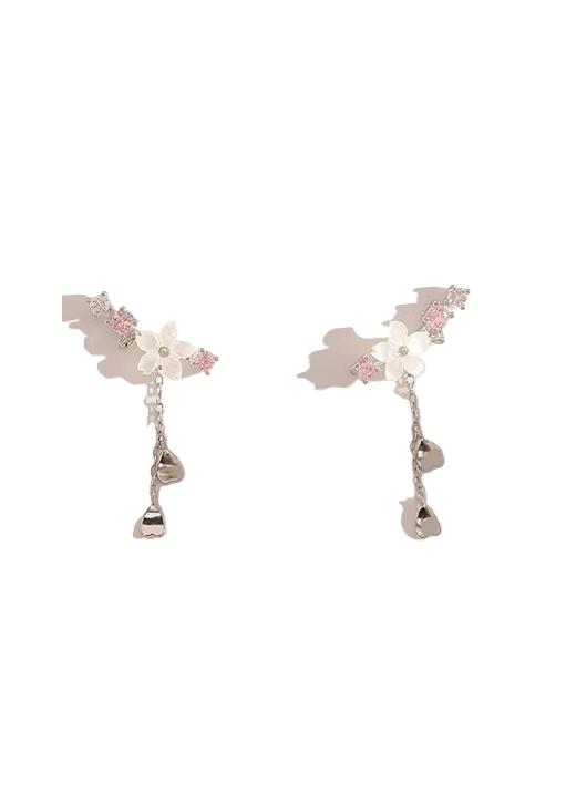 AROS DE FLOR CEREZO, PLATA 925, COLOR PLATA - 2