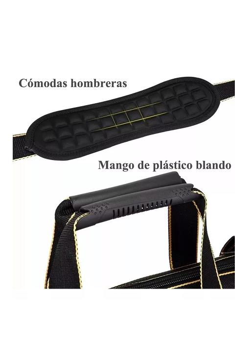 BOLSA DE HERRAMIENTAS PARA ELECTRICISTA, MOCHILA ORGANIZADOR, COLOR NEGRO - 5