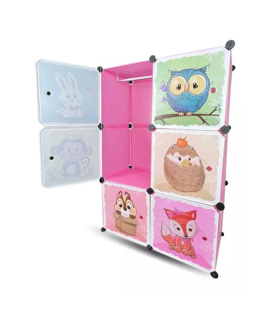 CLOSET ORGANIZADOR PARA NIÑOS, COLOR ROSADO - 1