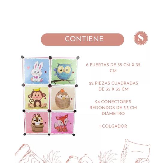CLOSET ORGANIZADOR PARA NIÑOS, COLOR ROSADO - 3