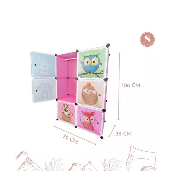 CLOSET ORGANIZADOR PARA NIÑOS, COLOR ROSADO - 5