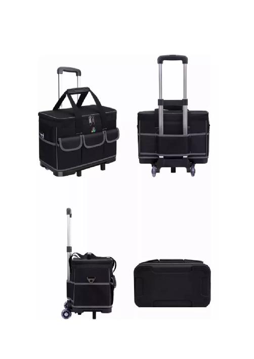BOLSO PORTA HERRAMIENTAS CON RUEDAS, 20', COLOR NEGRO - 3