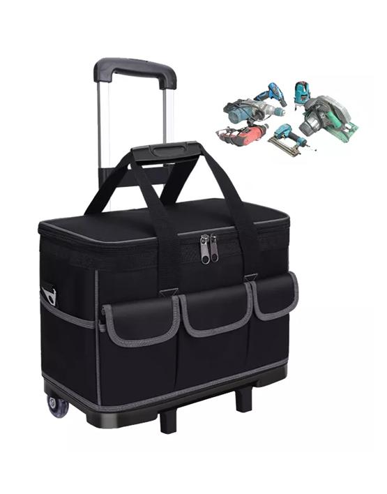 BOLSO PORTA HERRAMIENTAS CON RUEDAS, 20', COLOR NEGRO - 5