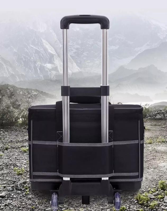 BOLSO PORTA HERRAMIENTAS CON RUEDAS, 20', COLOR NEGRO - 7