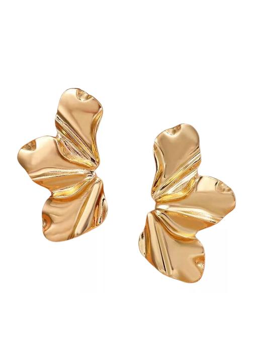 AROS DE FLOR ZARCILLOS DE ACERO INOXIDABLE PARA MUJER, COLOR ORO - 2