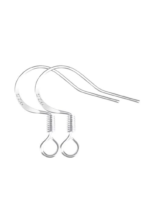 100 GANCHOS PARA AROS, 50 PARES, COLOR PLATA - 1