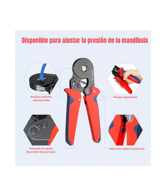 CRIMPADORA DE TERMINALES KIT 2000 PIEZAS PINZA CRIMPADORA, COLOR ROJO Y NEGRO - 2