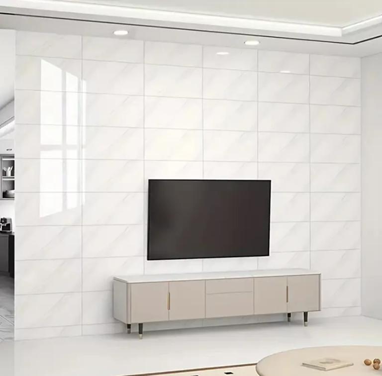 PACK DE 15 PALMETAS AUTOADHESIVAS PARA PARED 30X60 CM, COLOR BLANCO - 5