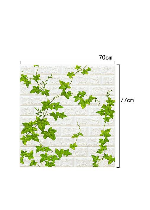 PACK DE 10 LÁMINAS DE PAPEL MURAL 3D LADRILLO BLANCO 77X70 CM - 3