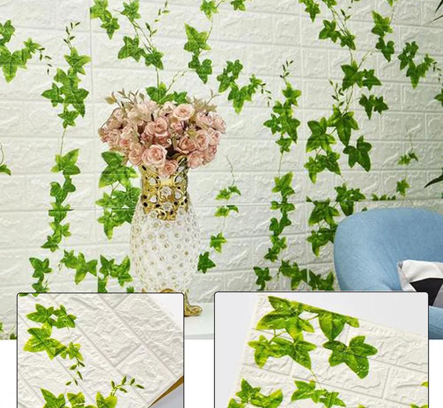 PACK DE 10 LÁMINAS DE PAPEL MURAL 3D LADRILLO BLANCO 77X70 CM - 4