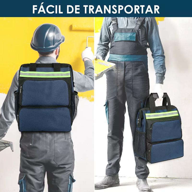 MOCHILA PORTA HERRAMIENTAS MULTIFUNCIONAL PARA ELECTRICISTA, COLOR NEGRO - 5