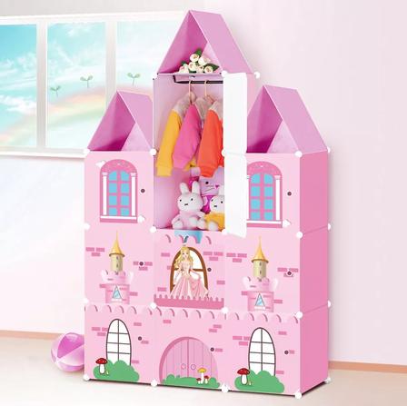 ROPERO Y CUBO DE ALMACENAMIENTO PARA NIÑOS Y NIÑAS, MULTICOLOR - 2