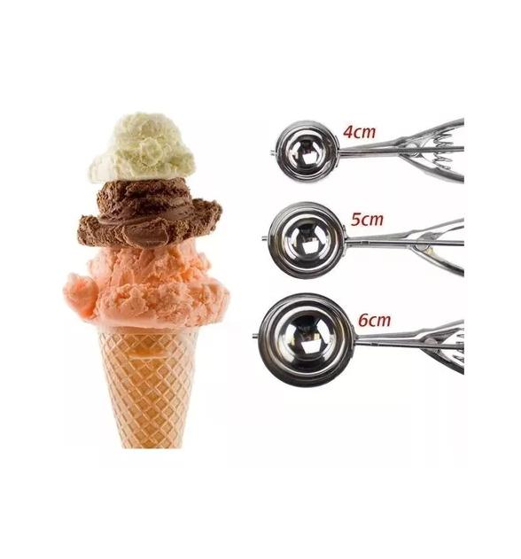CUCHARAS HELADO BOLA COLOR PLATA - 6