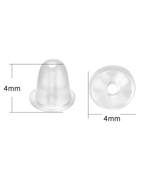 GOMAS DE SILICONA PARA AROS, PAQUETE CON 200 UNIDADES, COLOR TRANSPARENTE - 2