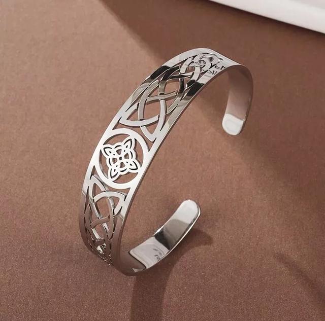 PULSERA NUDO DE BRUJA CON AMULETO DE PROTECCIÓN, COLOR PLATA - 4